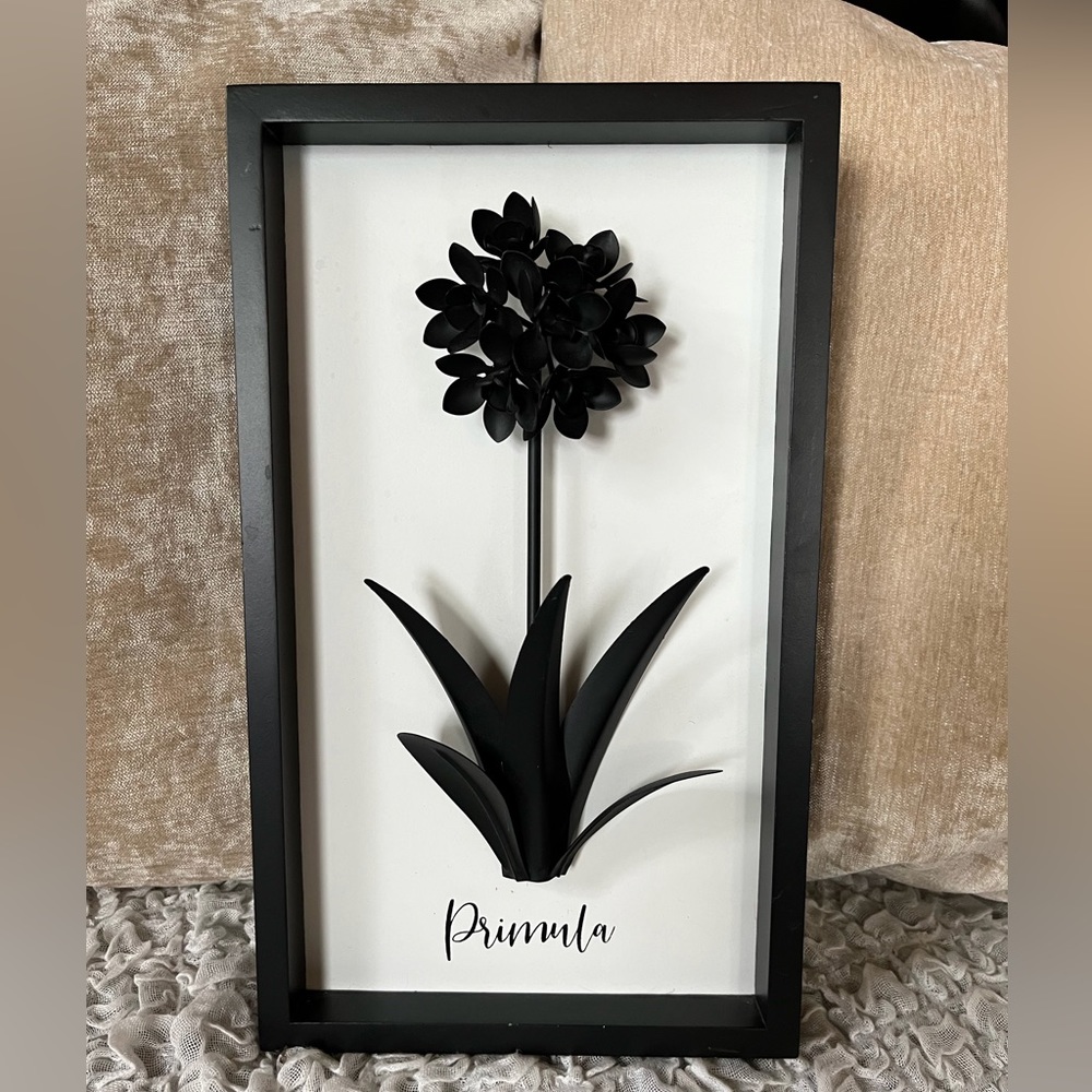 Framed metal flower wall decor